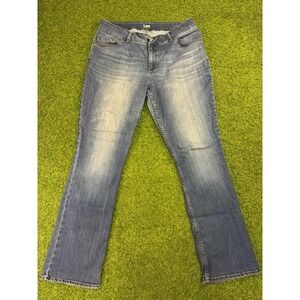 Lee Jeans Womens 16 Blue Denim Cotton Blend Stretch All‎ Day Comfort Bootcut Leg
